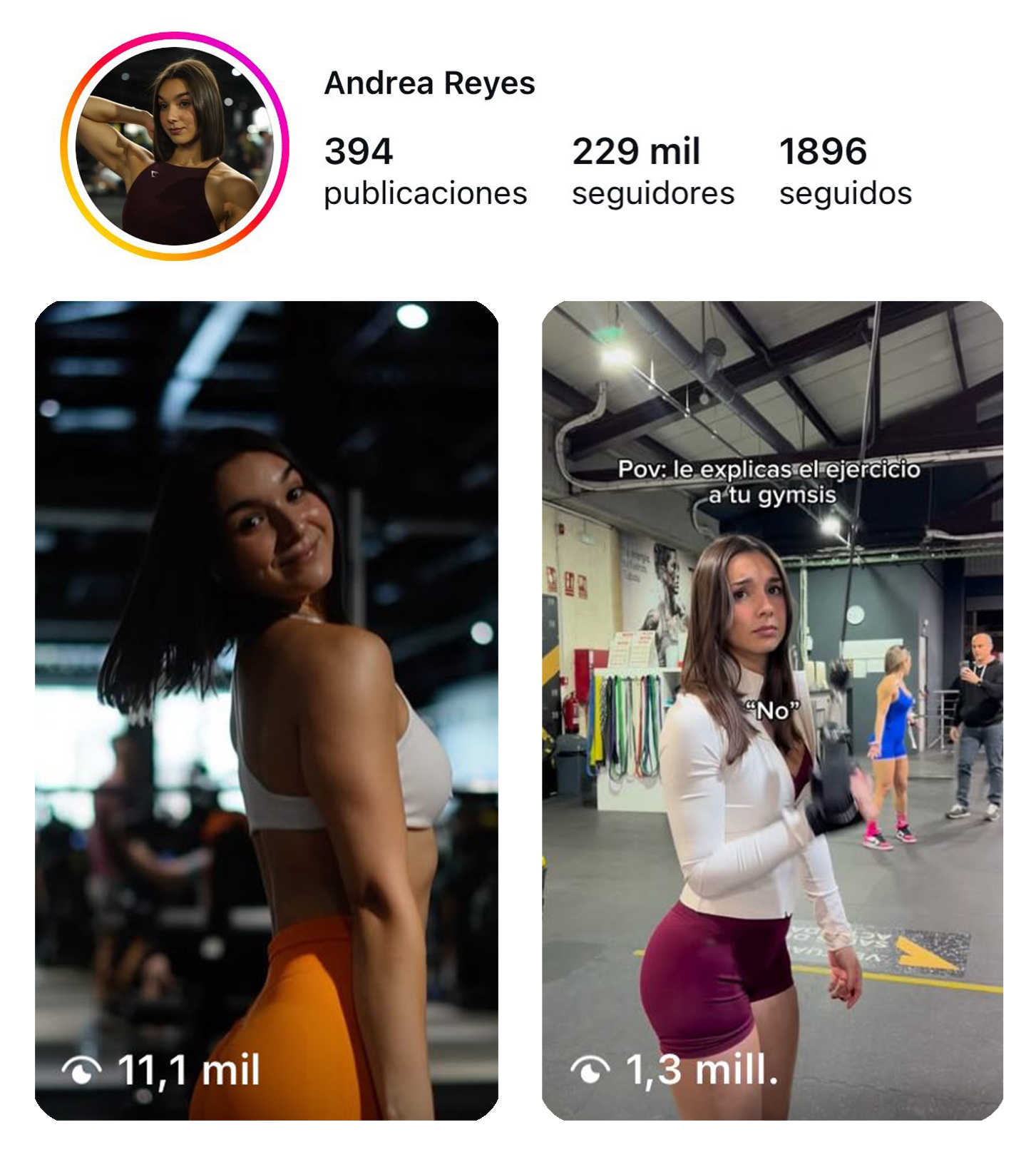 Andrea Reyes — antes y después